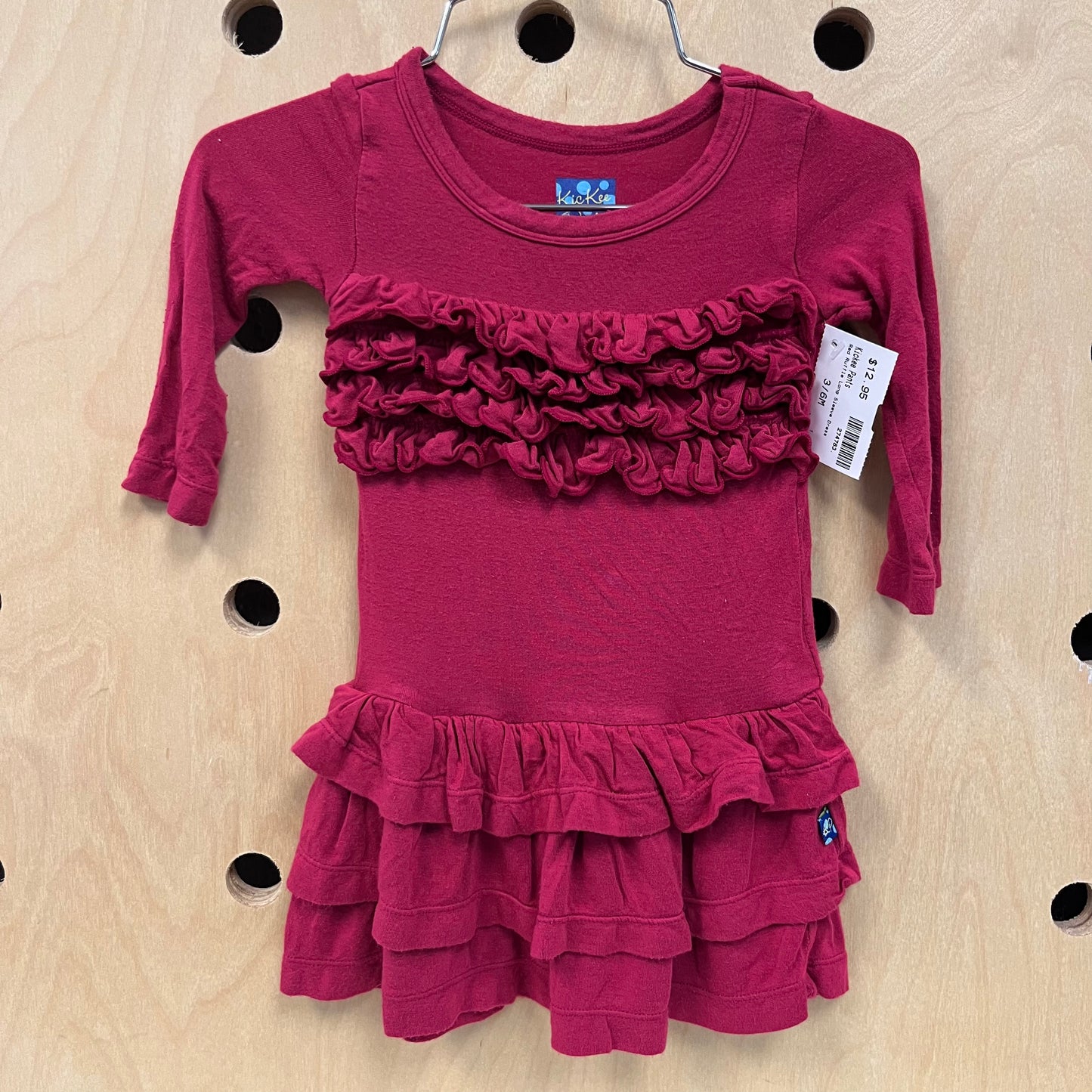 Red Ruffle Long Sleeve Dress