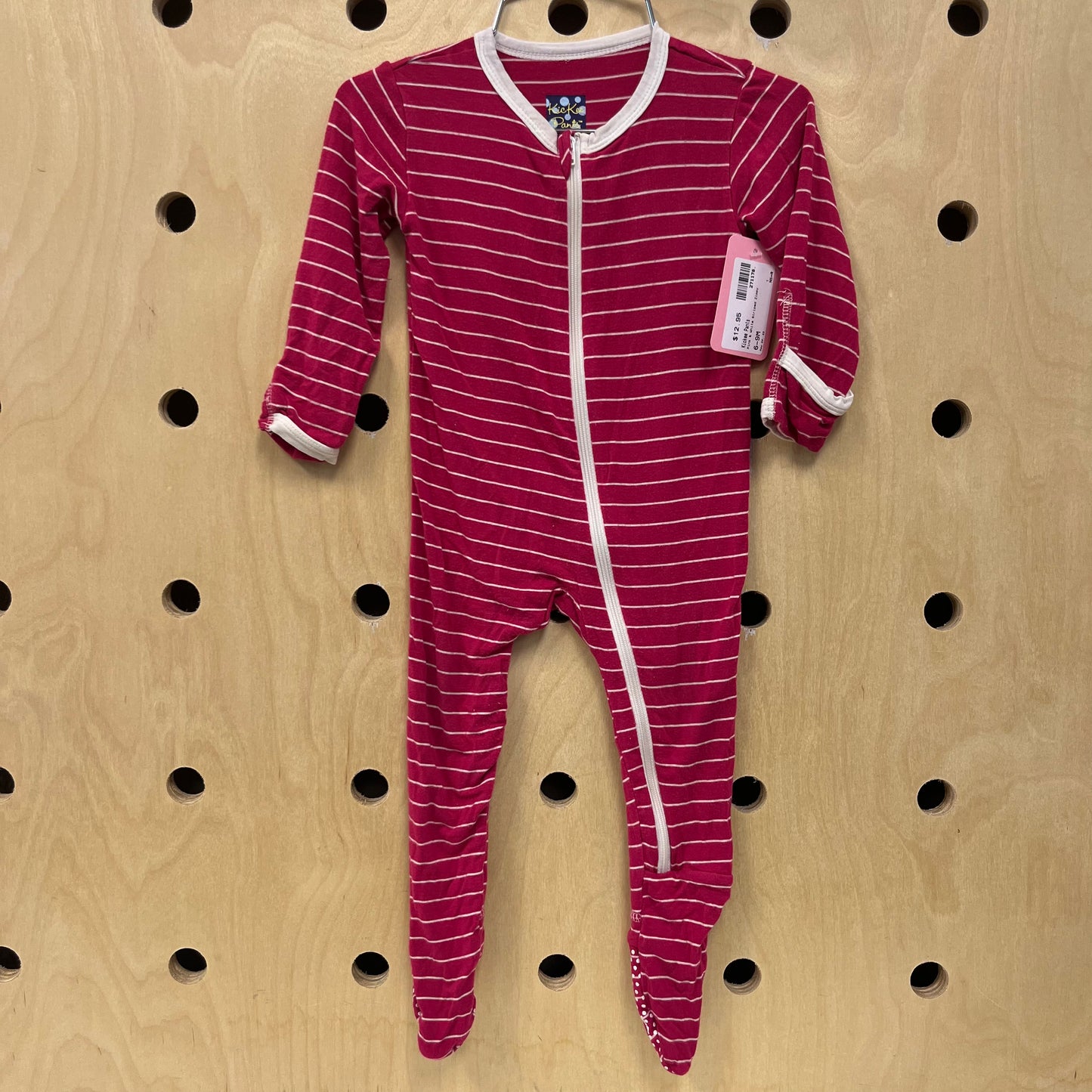 Pink & White Striped Zippy