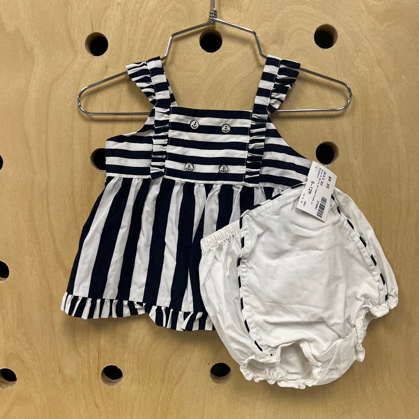 Blue & White Striped Dress w/ Bloomers