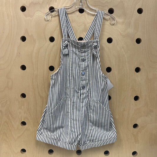 Cream & Blue Denim Shortalls