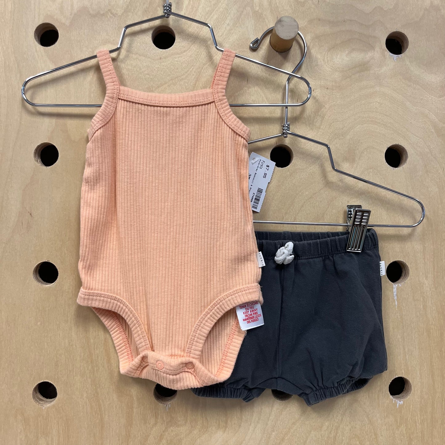 Pink/Grey Bodysuit & Shorts