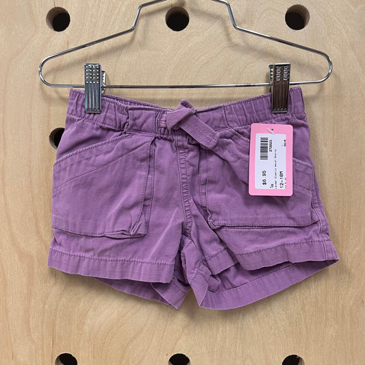 Lavender Elastic Waist Shorts