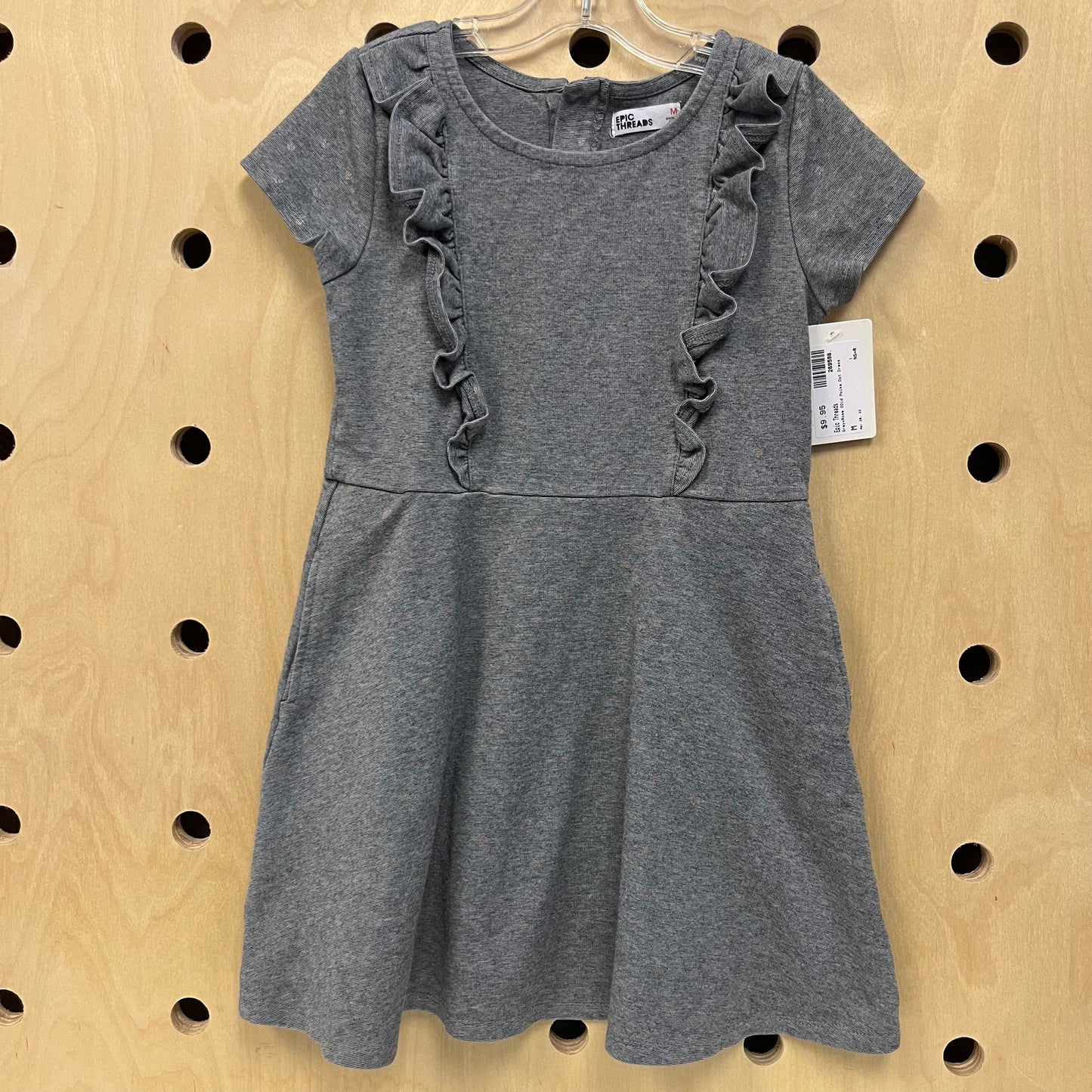 Grey+Rose Gold Polka Dot Dress