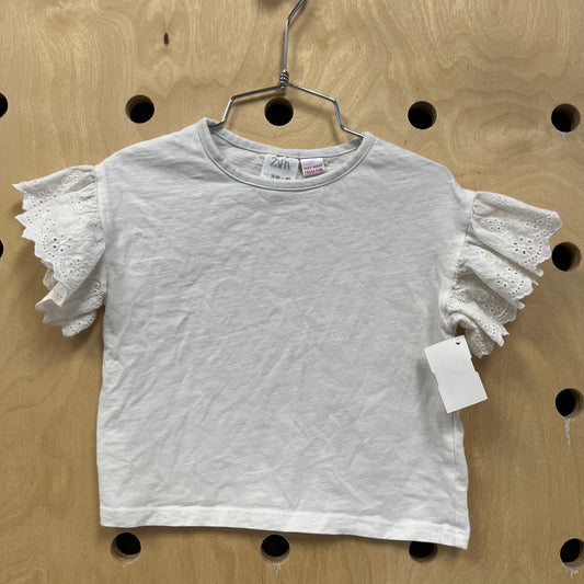 White Eyelet Sleeve Top