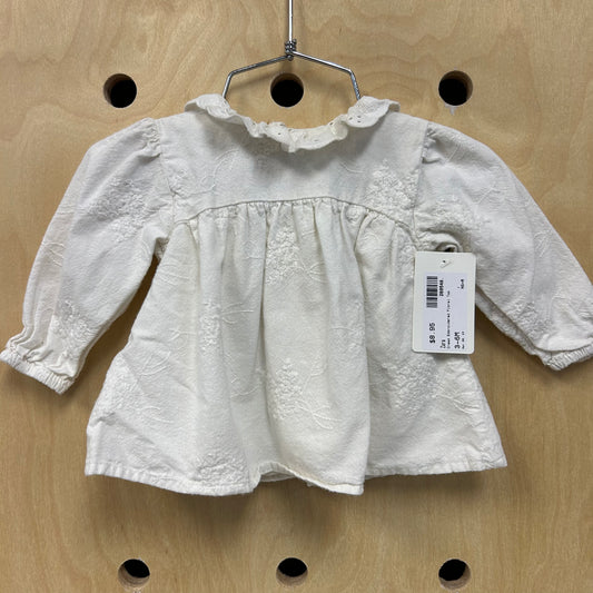 Cream Embroidered Floral Top