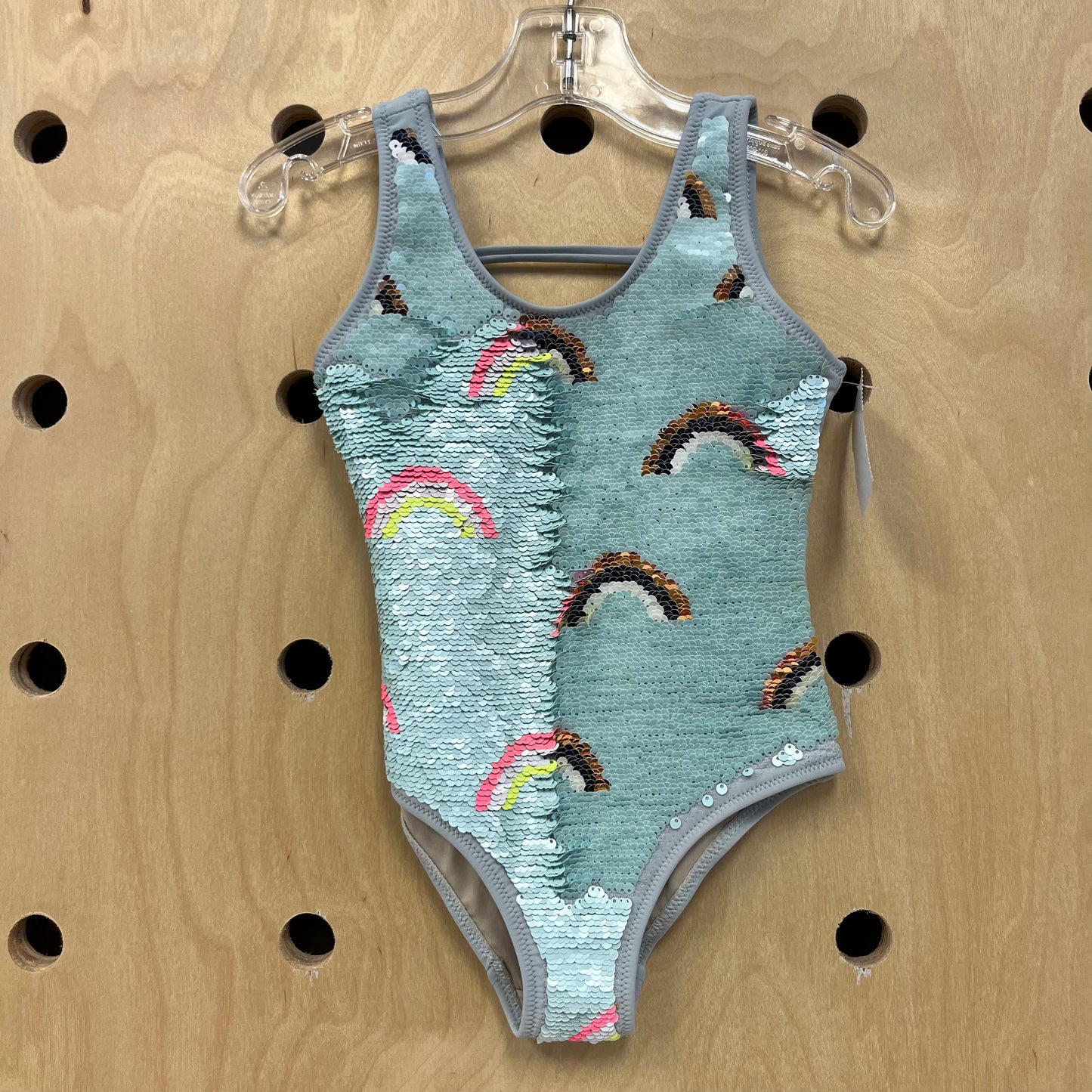 Blue Rainbow Flip Sequins Swimsuit