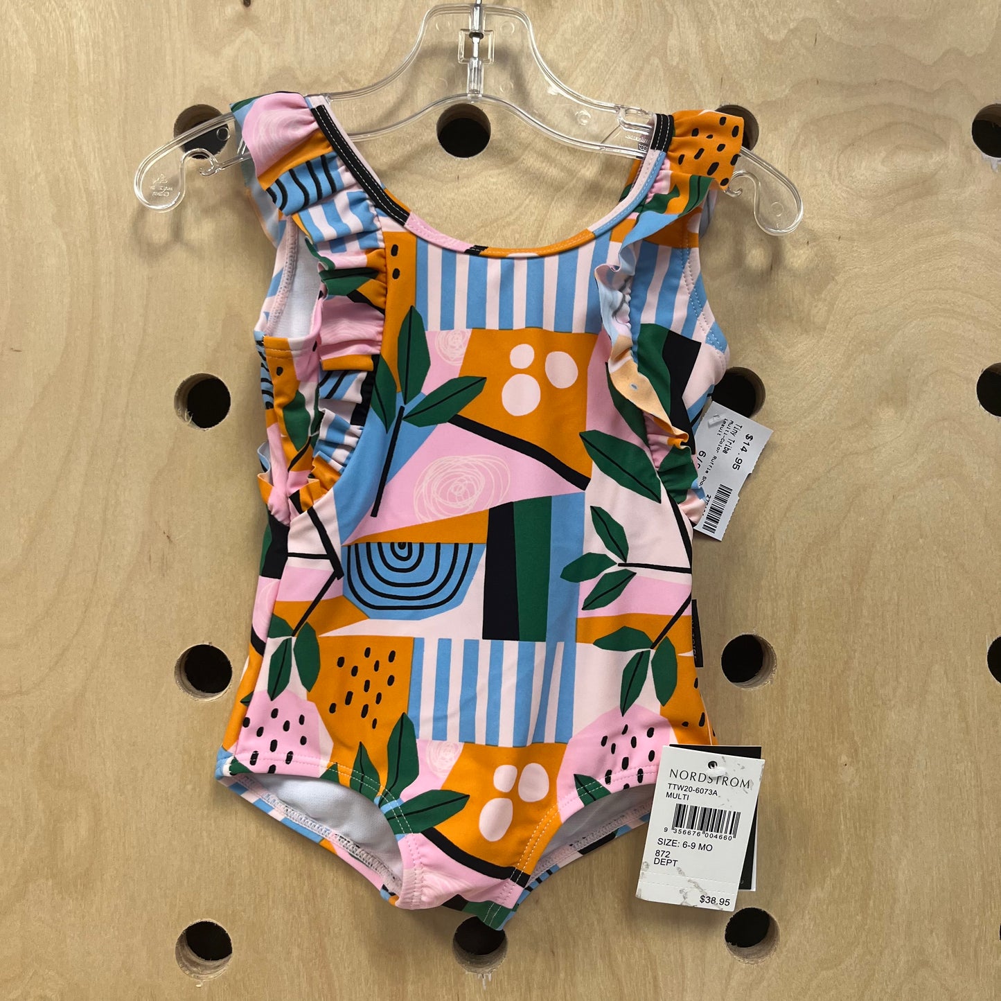 Multi-Color Ruffle Shoulder Swimsuit
