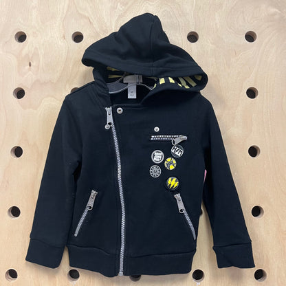 Black Logo Zip Hoodie