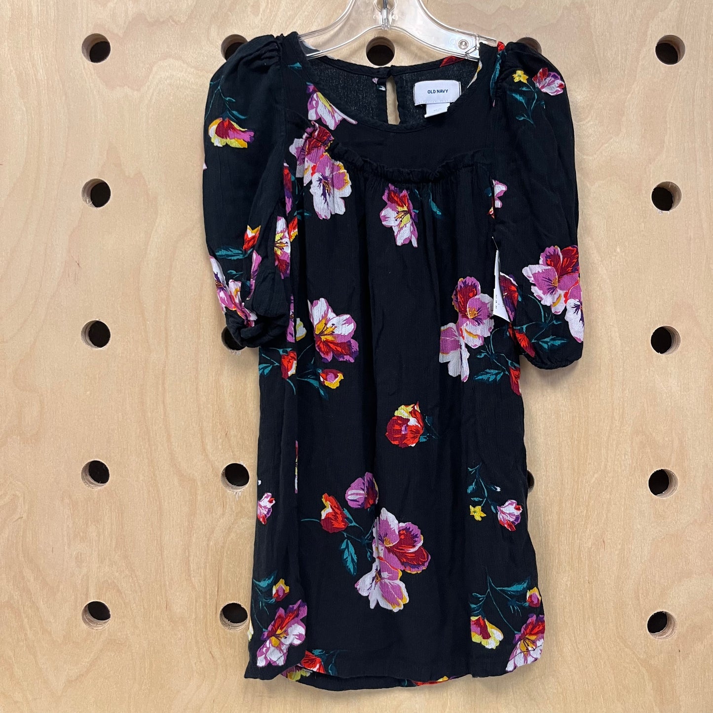 Black Floral 3/4 Sleeve Dress