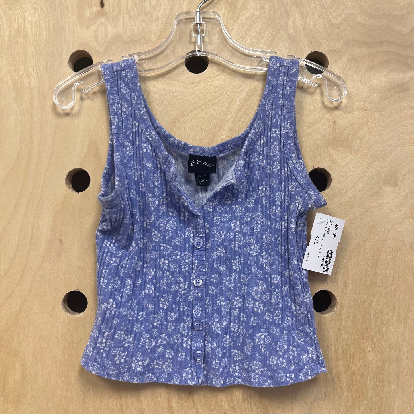 Purple & White Floral Tank