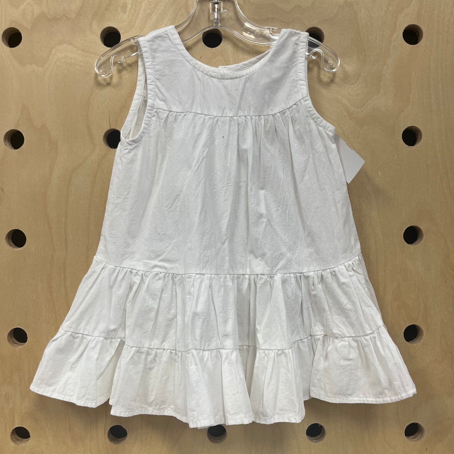 White Button Back Dress