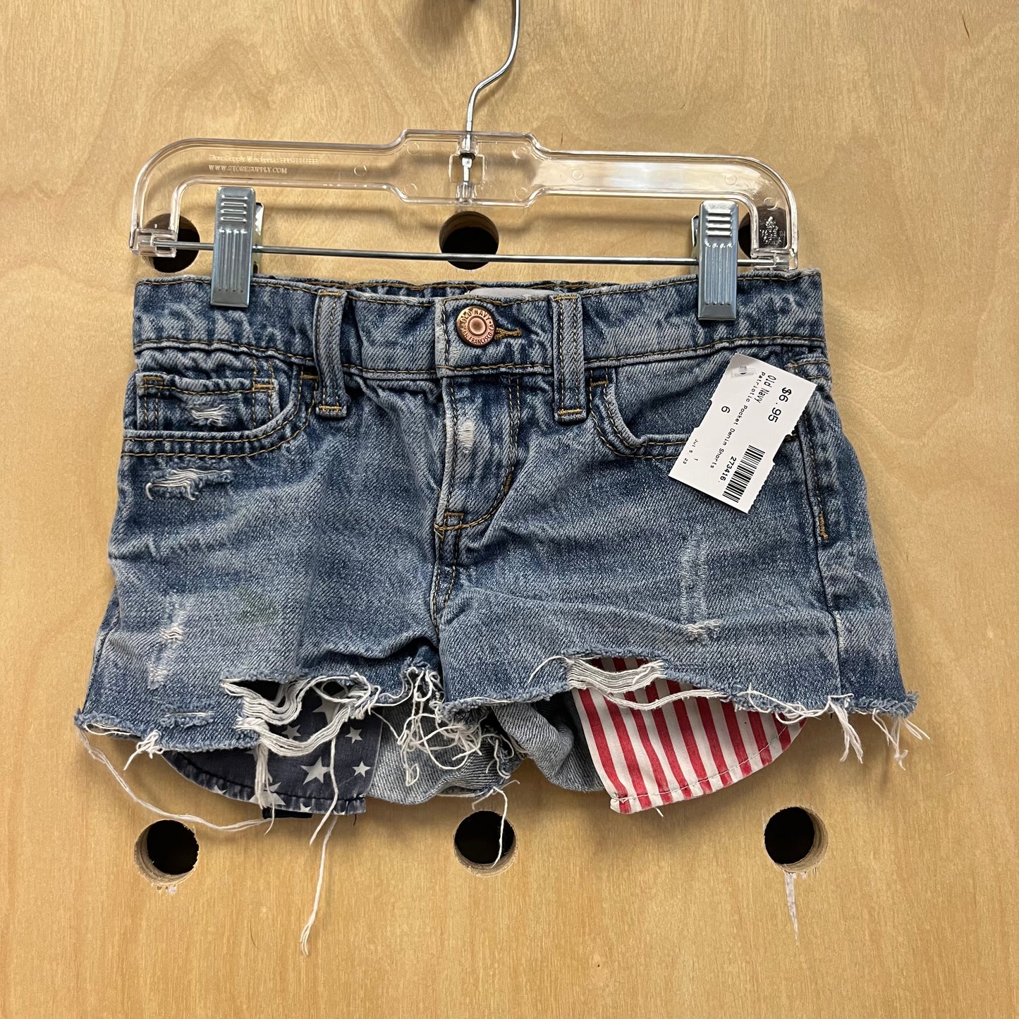 Patriotic Pocket Denim Shorts