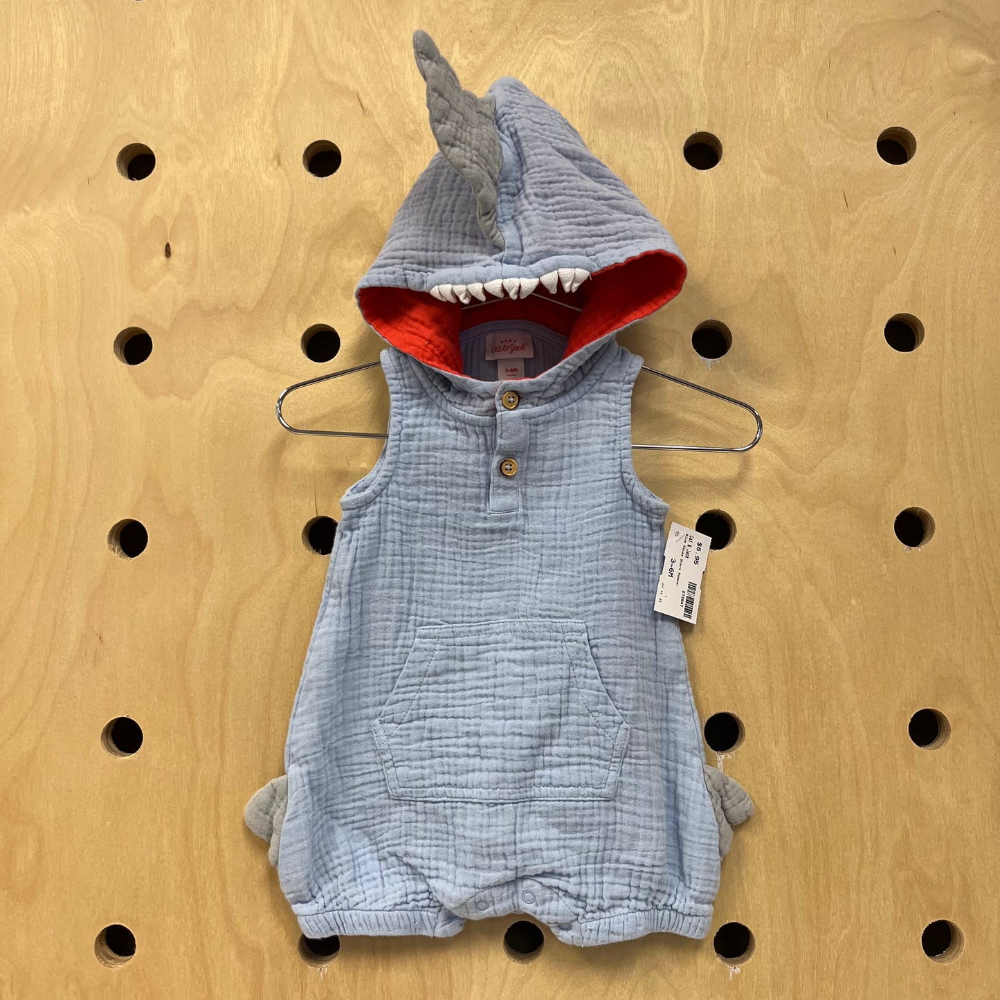 Blue Gauze Shark Romper