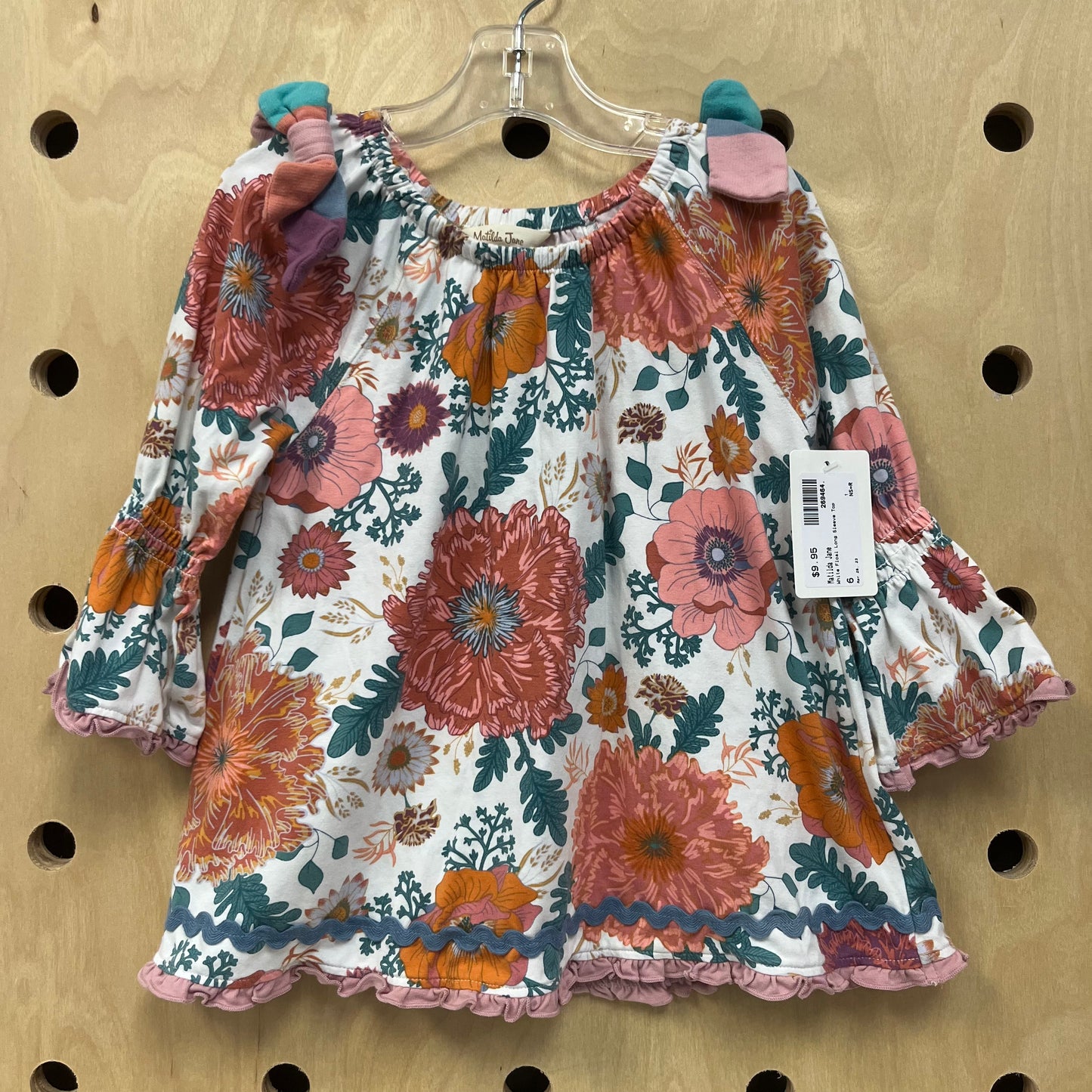 White Floral Long Sleeve Top