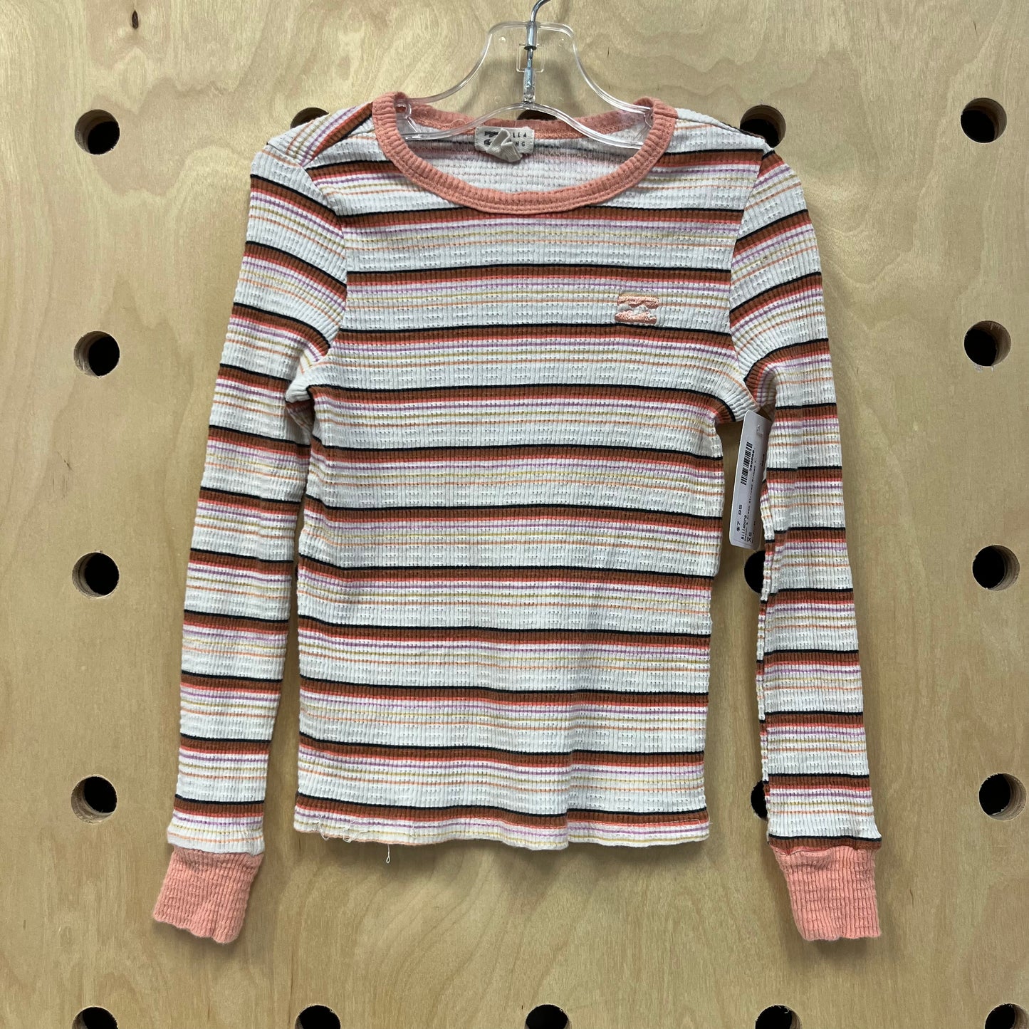 Peach & Cream Striped Ribbed Top