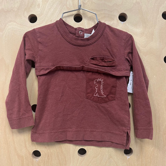 Burgundy Dinosaur Long Sleeve
