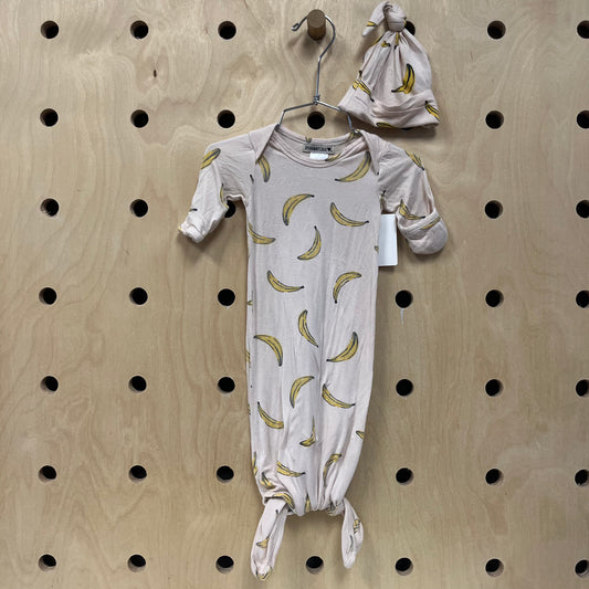 Bamboo Banana Knotted Gown & Hat