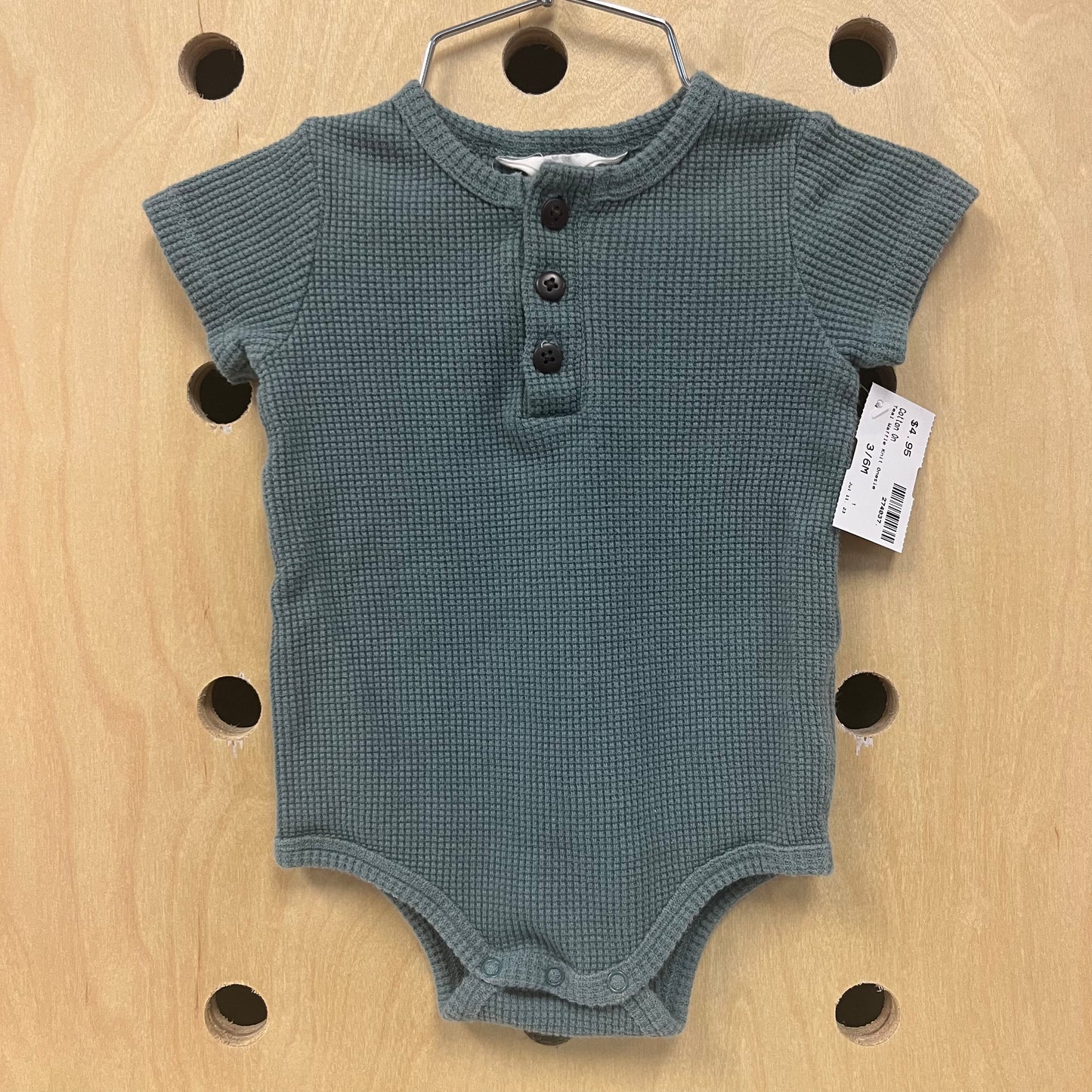 Teal Waffle Knit Onesie