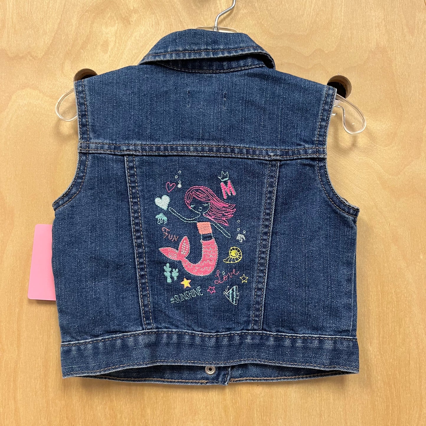 Mermaid Embroidered Denim Vest