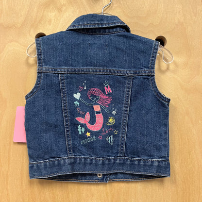 Mermaid Embroidered Denim Vest