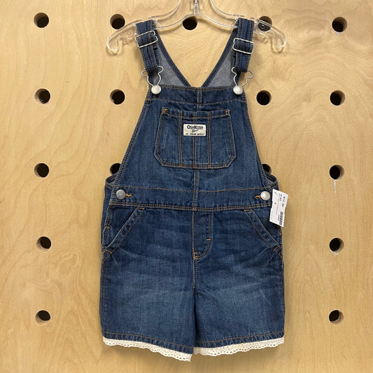 Denim Lace Trim Shortalls