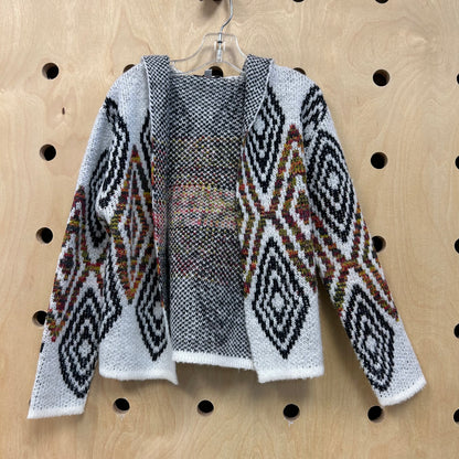 White Tribal Print Cardigan