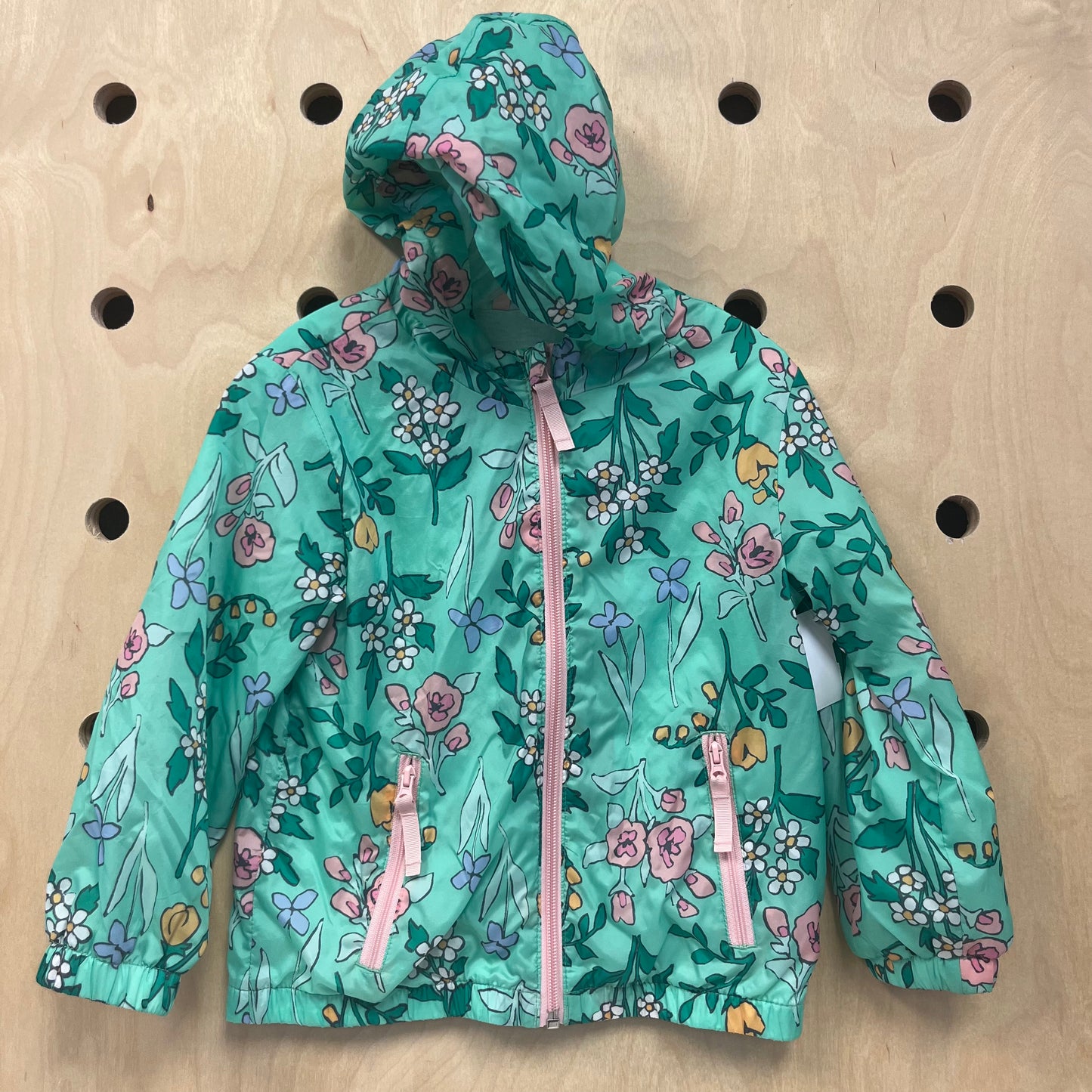 Green Lined Floral Windbreaker