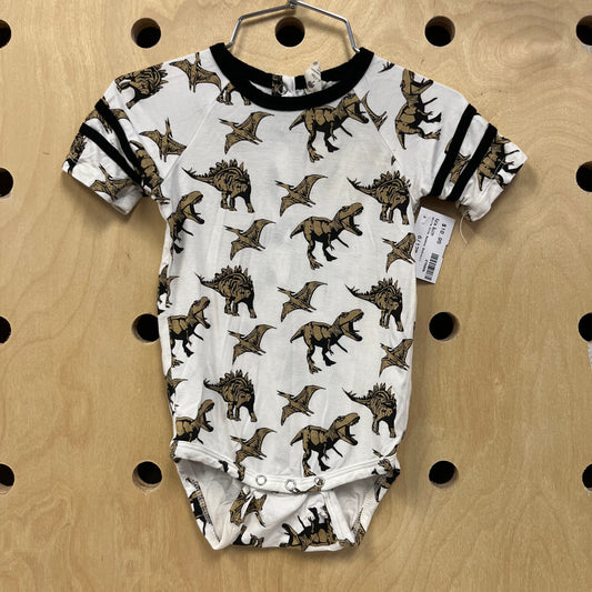 White Dino Bamboo Bodysuit