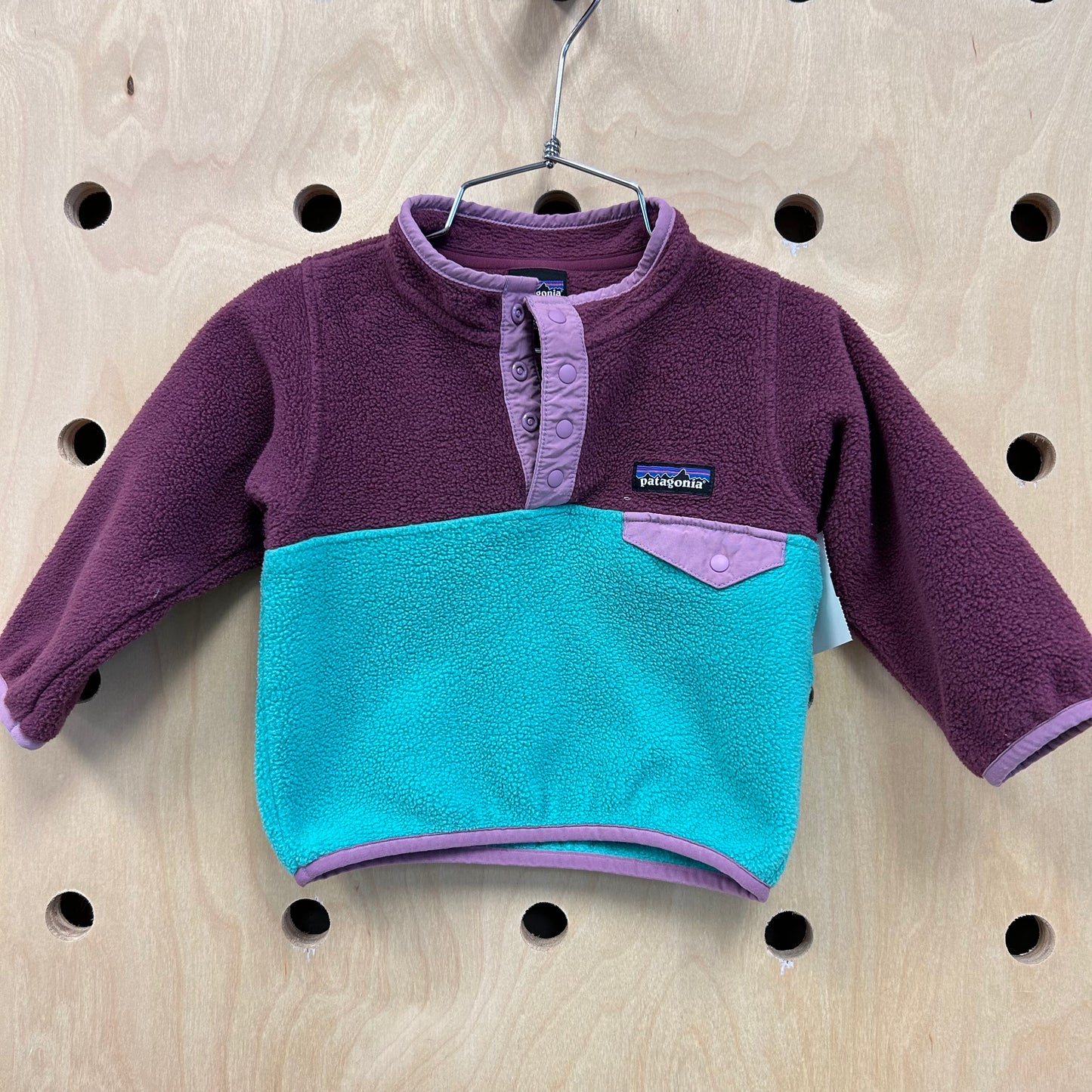 Purple & Teal Snap T Pullover