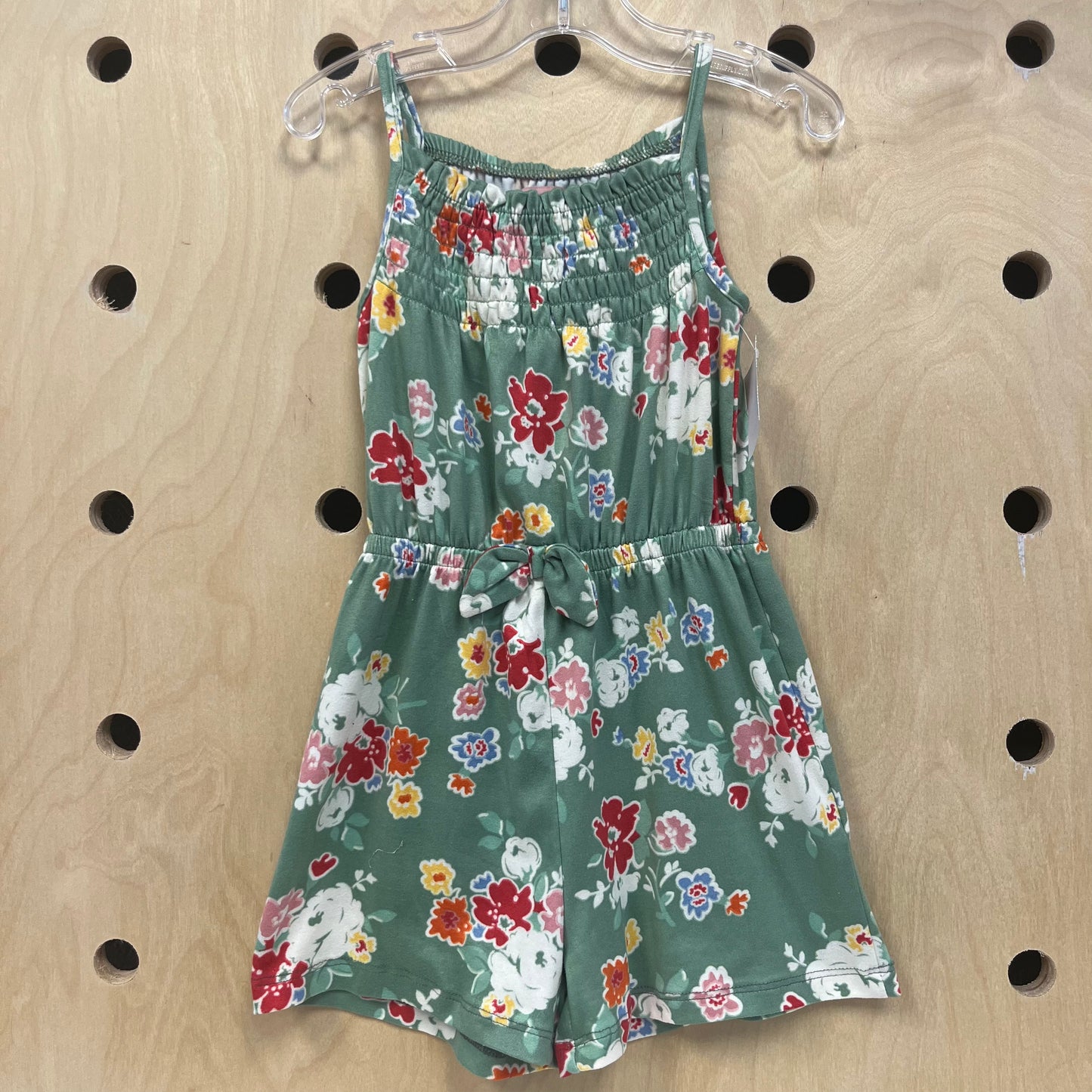 Green Soft Floral Romper