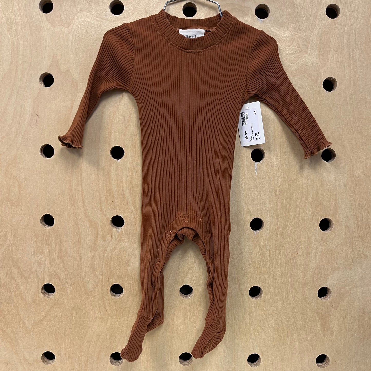 Brown Ribbed Footies