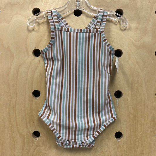 Neutral Striped Swimsuit