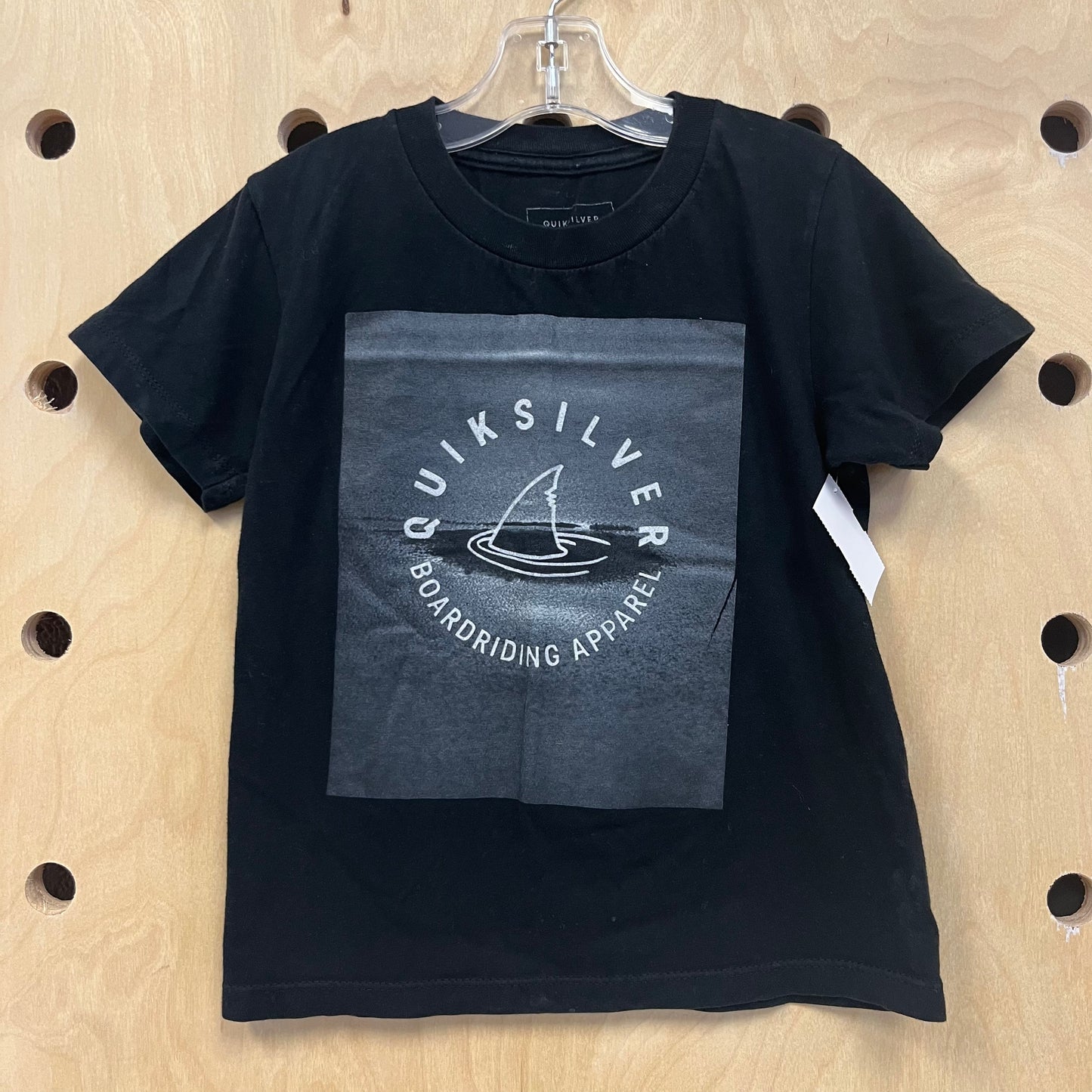 Black Quiksilver Logo Shark Tee