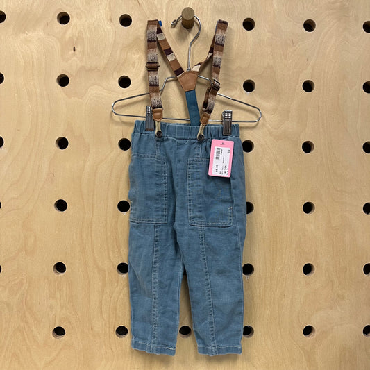 Denim Pants w/ Suspenders