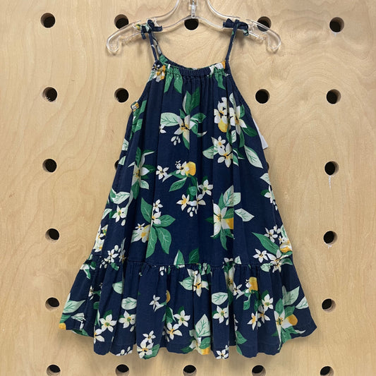 Dark Blue Tropical Sun Dress