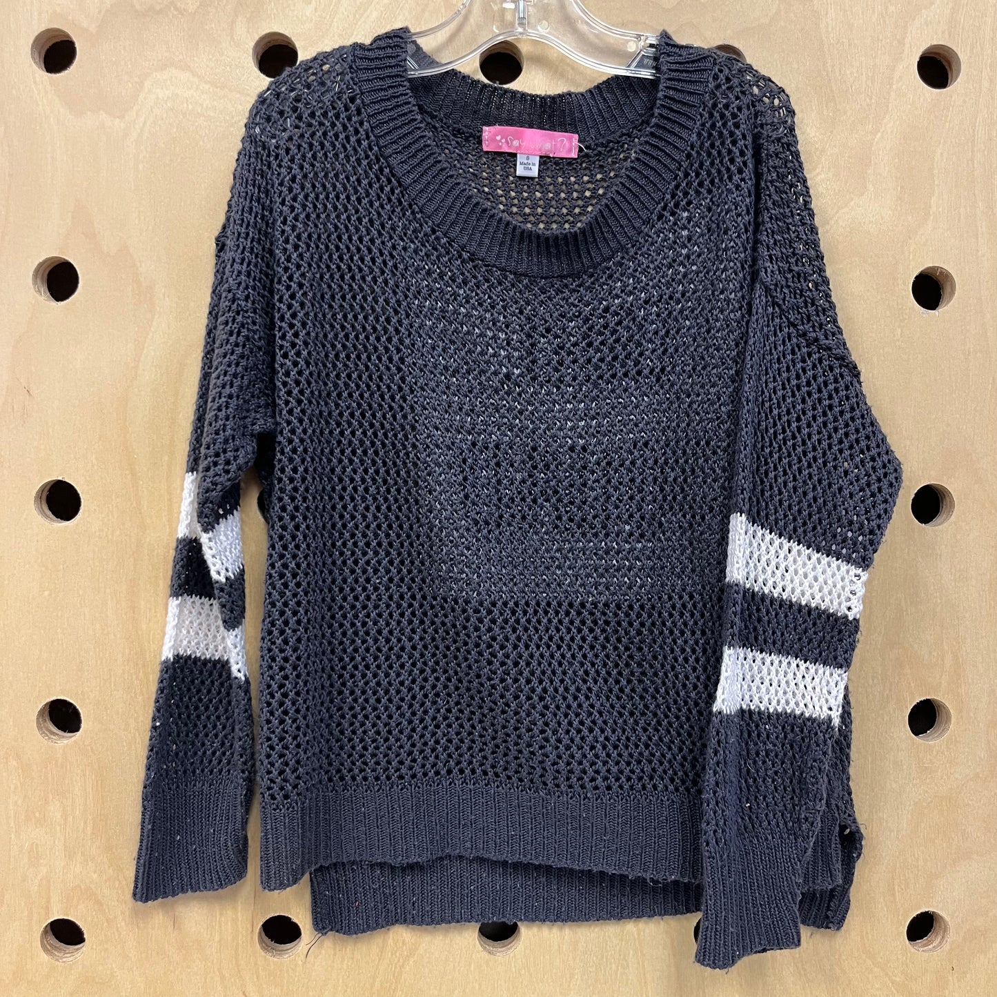 Grey Girl Squad Open Knit Sweater