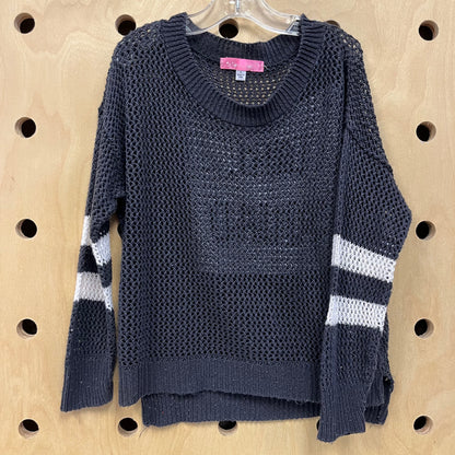 Grey Girl Squad Open Knit Sweater