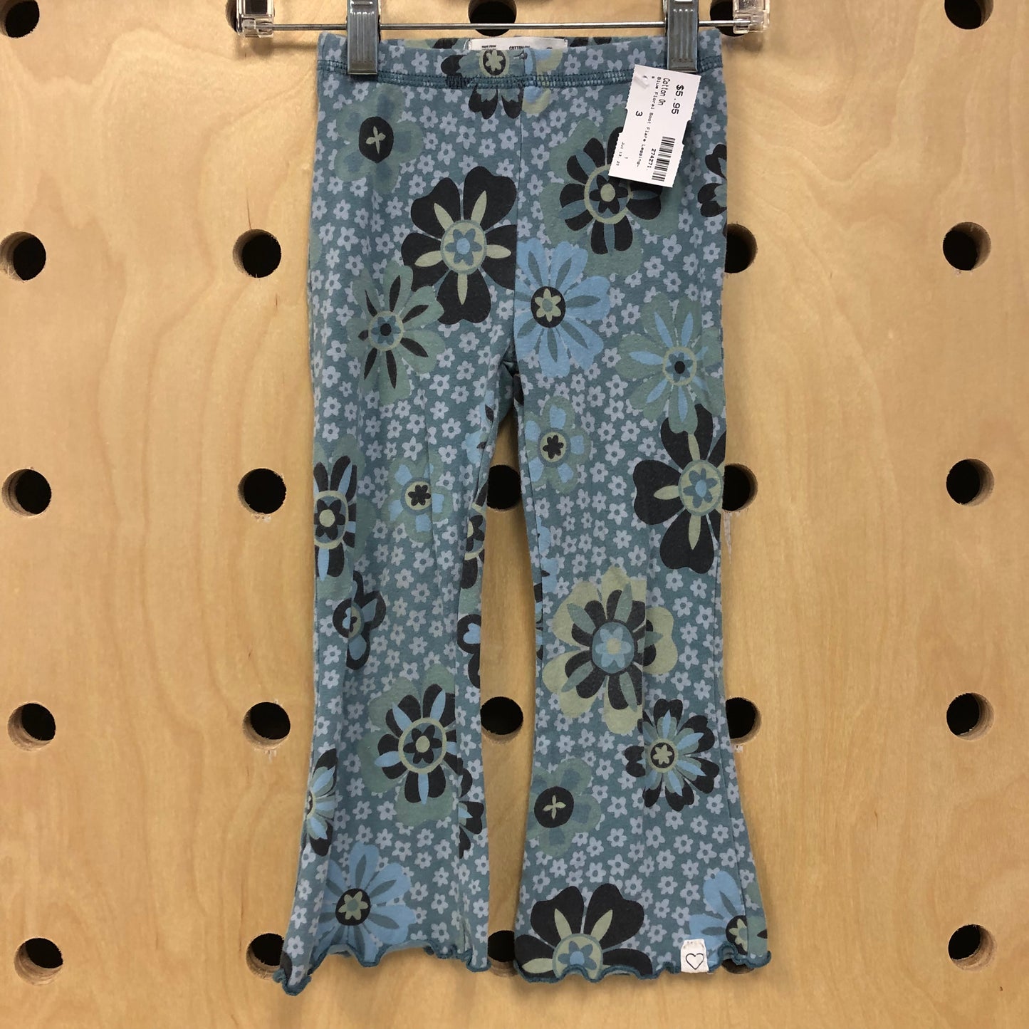 Blue Floral Flare Leggings