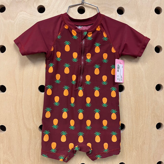 Burgundy Pineapple Swimsuit