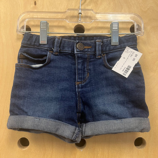 Dark Blue Denim Rolled Hem Shorts