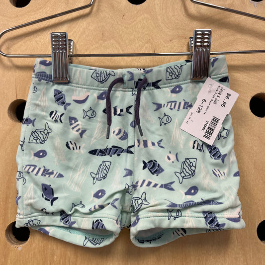 Blue Fish Swim Shorts
