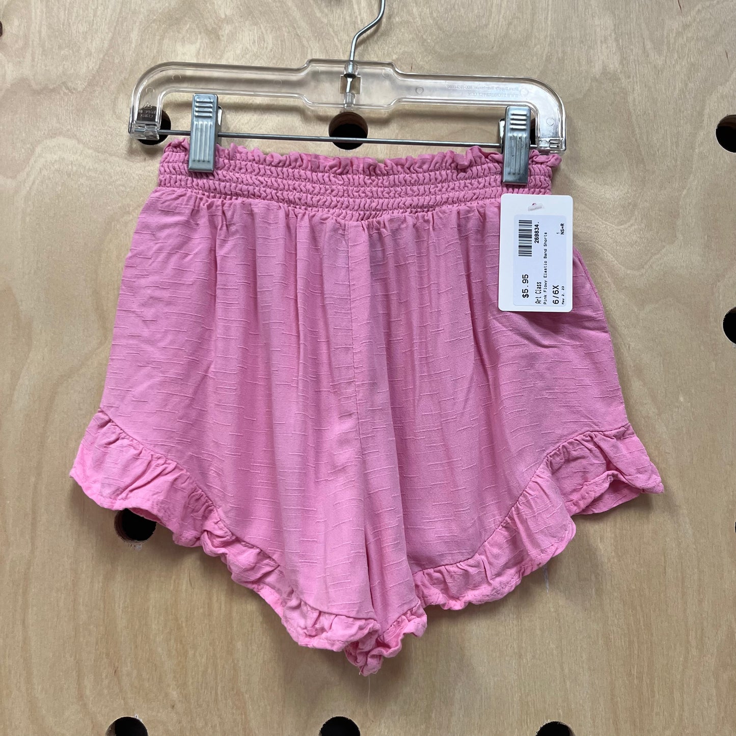 Pink Flowy Elastic Band Shorts