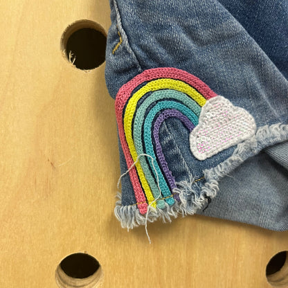 Rainbow Applique Stretch Denim Short