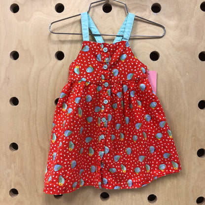 Red & Blue Birds Dress
