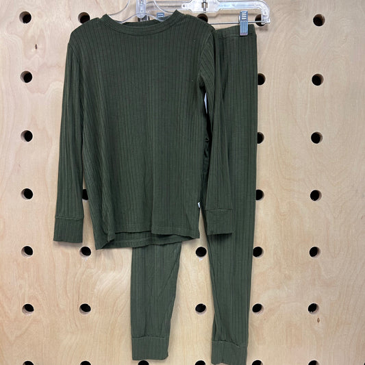 Green  Ribbed Bamboo Pajamas