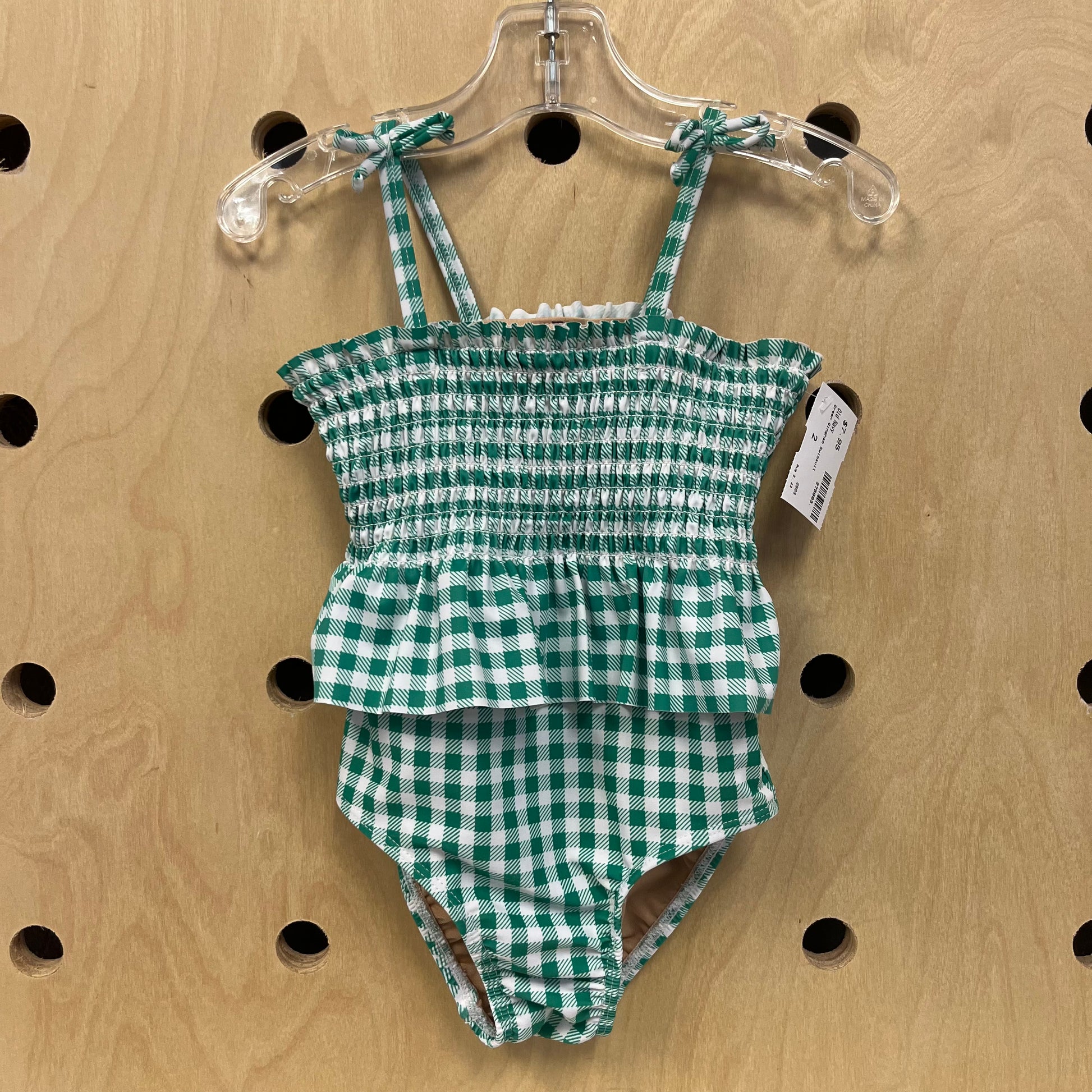 Green Gingham Swimsuit Little Bird