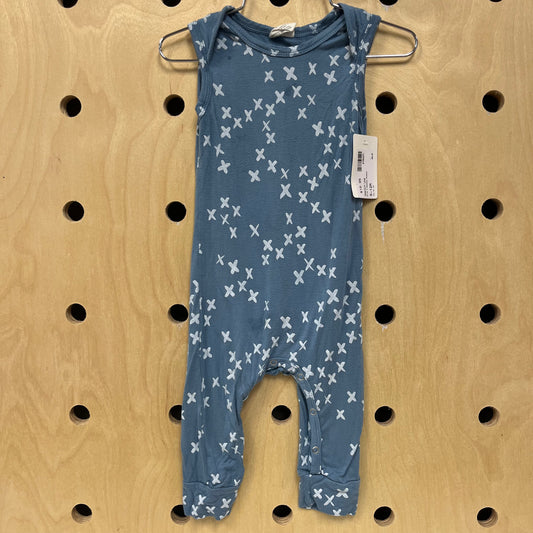 Blue X Bamboo Romper