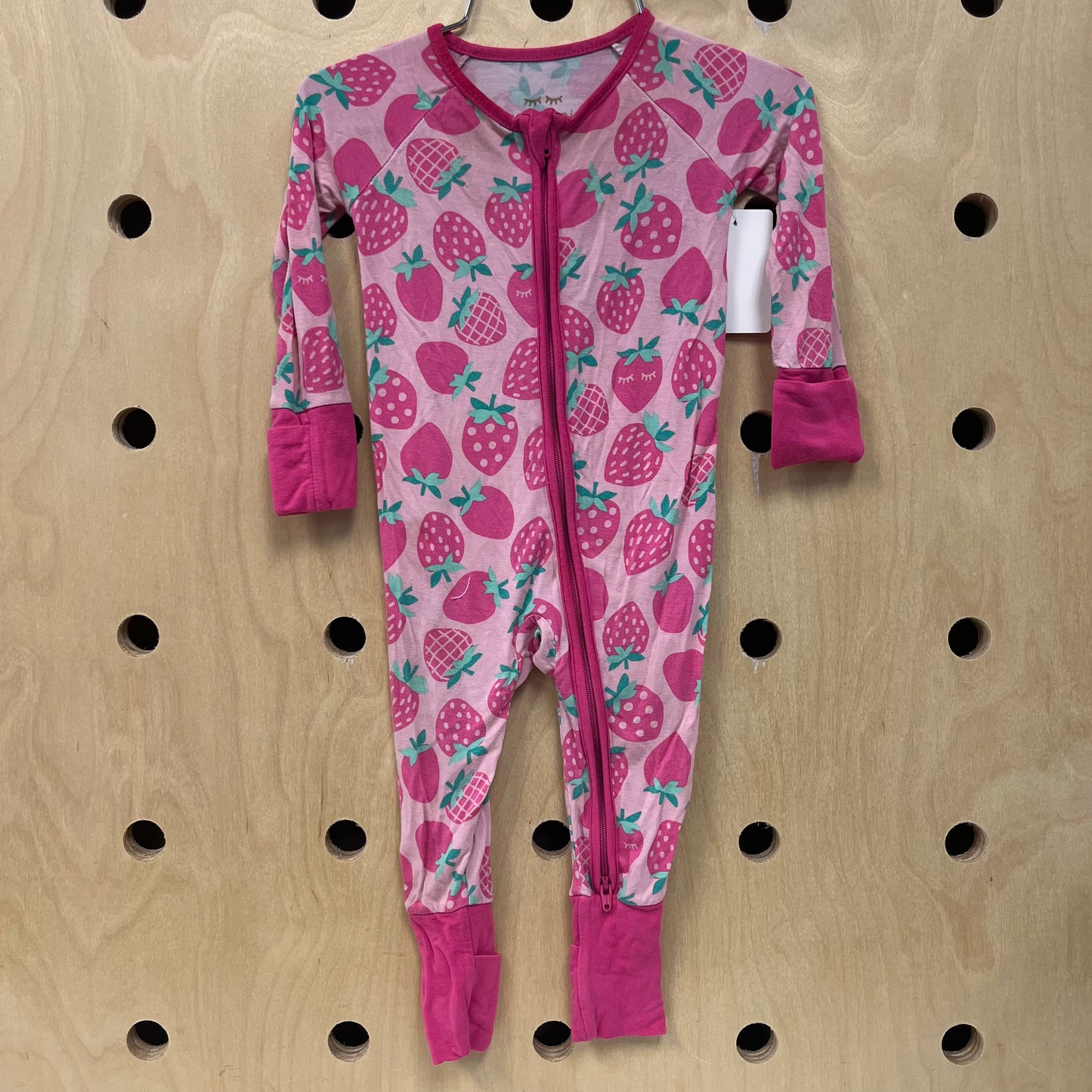 Pink Strawberry Bamboo Zippy