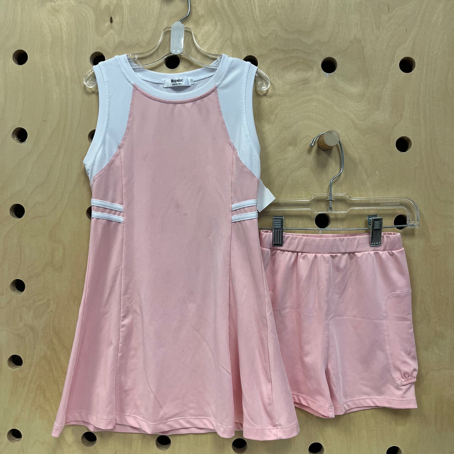 Pink & White Active Dress w/ Shorts