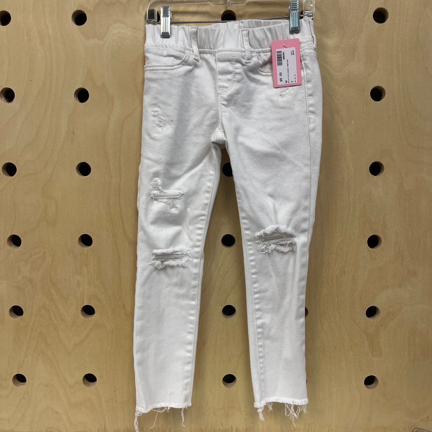 White Distressed Jeggings
